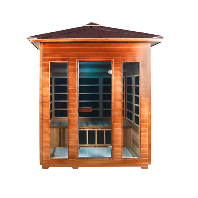 Czerwony Cedr Far Infrared Outdoor Dry Sauna Room Panel węglowy 4 osoby Rozmiar