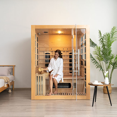 3-osobowa drewniana sauna parowa na podczerwień kompatybilna z Bluetooth dla domu