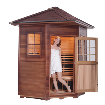 Panel węglowy Czerwony Cedr Drewniana Zewnętrzna Sauna Tradycyjna