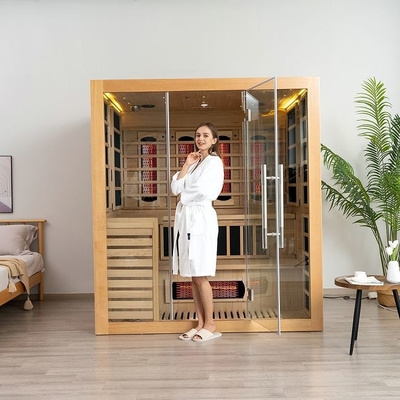 Kombinowana sauna parowa na podczerwień z litego drewna dla 4 osób