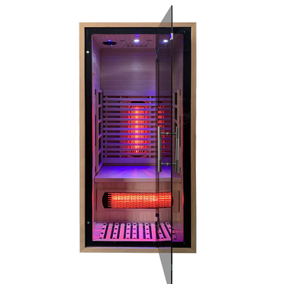Sauna na podczerwień o niskim polu elektromagnetycznym dla 1 osoby z drzwiami ze szkła hartowanego o grubości 8 mm