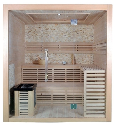 Kanadyjska sucha sauna parowa z litego drewna dla 4 osób do użytku w pomieszczeniach