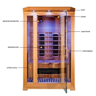 Canadian Hemlock 2-osobowa sauna domowa 1750 W z systemem bezpieczeństwa