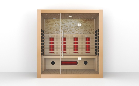 Masywne drewno 4 osoby sauna podczerwona sala sauna podczerwona sucha drewniana