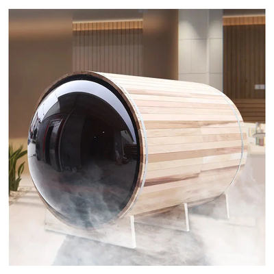 Panoramiczny widok Masywne drewno zewnętrzne beczki parowe Sauna szybko się rozgrzewa