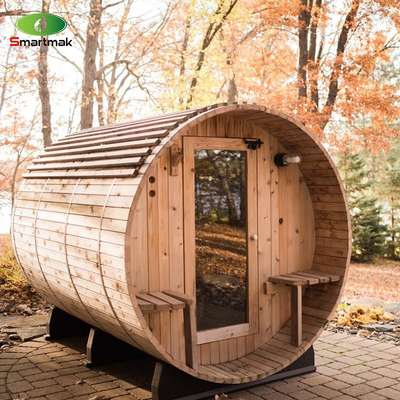 6 osób Czerwona drewno cydronowe beczka Sauna ze kuchenką na drewno