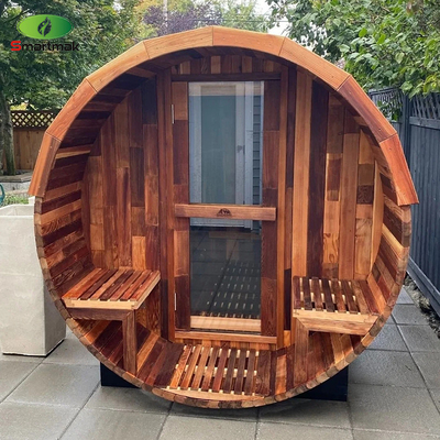 Sauna zewnętrzna z beczkami z drewna Sauna z drewna macierzystego do użytku ogrodowego