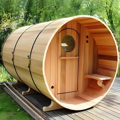 Kanadyjski drewno Hemlock / Red Cedar Barrel Tradycyjna sauna parowa Pokój na zewnątrz