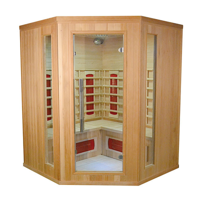 Domowa 3 osobowa sauna narożna z czerwonego drewna cedrowego Sauna domowa na zamówienie