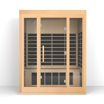Red Cedr Sauna 3-osobowa Tradycyjna sauna wewnętrzna z oświetleniem LED do fizjoterapii