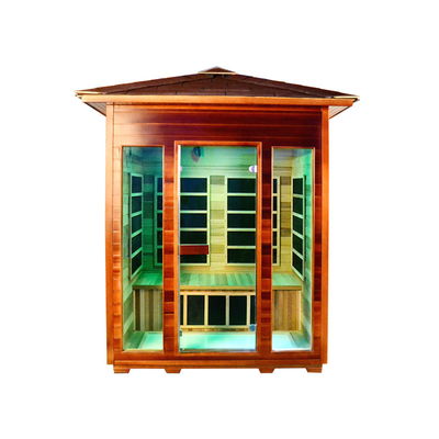 Czerwony Cedr Far Infrared Outdoor Dry Sauna Room Panel węglowy 4 osoby Rozmiar