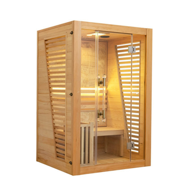 Drewniana sauna parowa dla 2 osób wewnątrz tradycyjna