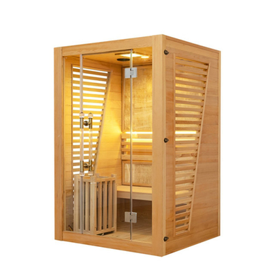 Drewniana sauna parowa dla 2 osób wewnątrz tradycyjna