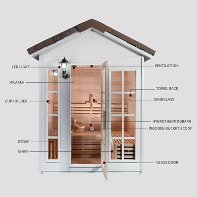 Sauna parowa z litego drewna z czerwonego cedru 1 osoba z piecem 6KW