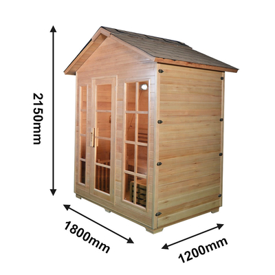 Red Cedar Hemlock Outdoor Sauna parowa z litego drewna Jedna osoba