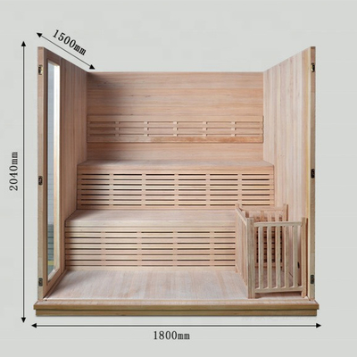 6KW Wewnętrzna 4-osobowa tradycyjna sauna parowa drewniana