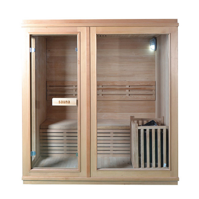 6KW Wewnętrzna 4-osobowa tradycyjna sauna parowa drewniana