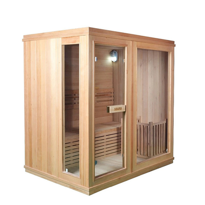 6KW Wewnętrzna 4-osobowa tradycyjna sauna parowa drewniana