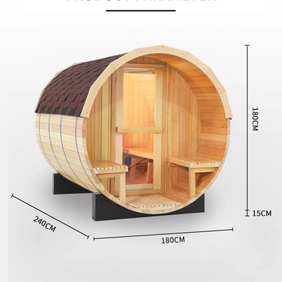 Niezwykle wydajna sauna na zewnątrz z beczką na drewno z piecem do sauny OEM do przyjęcia