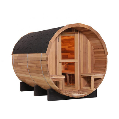 Kanada Red Cedar Wood Outdoor Barrel Sauna Room 180x240cm