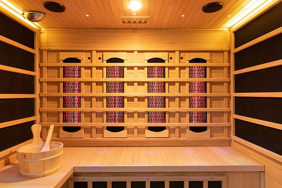 Wieloosobowa sauna parowa na podczerwień z litego drewna do przyjęcia OEM