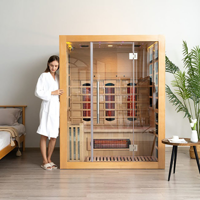 Wieloosobowa sauna parowa na podczerwień z litego drewna do przyjęcia OEM