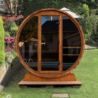 Red Cedar Ciemna Szklana Sauna Zewnętrzna dla 6 Osób