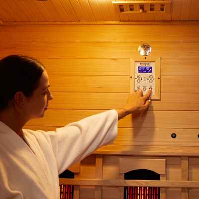 Drewniana sauna kombinowana na podczerwień Łaźnia parowa Kanada Red Cedar