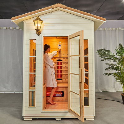 Drewniana sauna kombinowana na podczerwień Łaźnia parowa Kanada Red Cedar