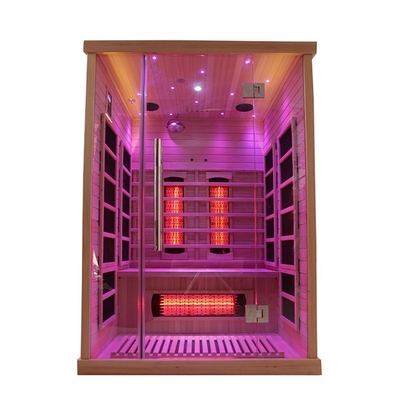 1750 W Hemlock z litego drewna 2-osobowa sauna na podczerwień do domu w pomieszczeniach