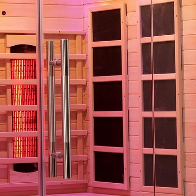 1750 W Hemlock z litego drewna 2-osobowa sauna na podczerwień do domu w pomieszczeniach