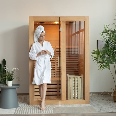 OEM Indoor 2 People Size Drewniana sauna parowa z piecem 3KW