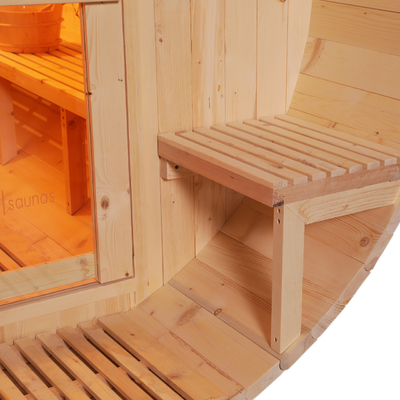 Popularna sosnowa zewnętrzna drewniana beczka sauna dla 2-4 osób