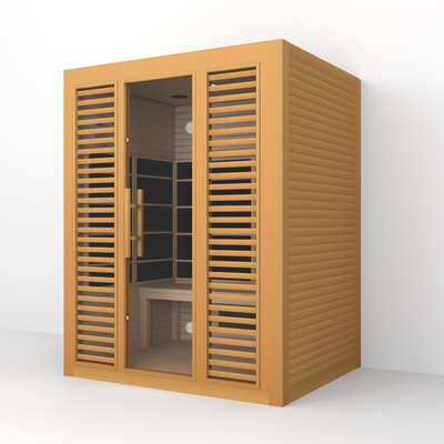 3-osobowa sucha sauna na podczerwień z drewna cykuty z jonizatorem tlenu