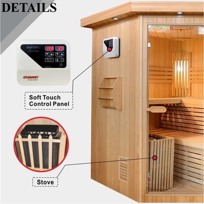 OEM Double Bench Corner Style Wewnętrzna sauna parowa z piecem 6KW