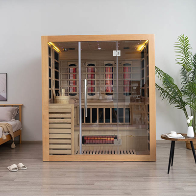 Kombinowana tradycyjna wewnętrzna sauna parowa na podczerwień dla 4 osób 2700W