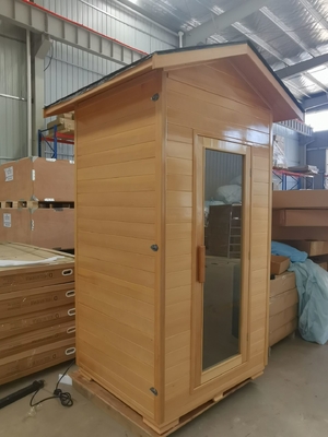 Nowoczesna drewniana sauna na świeżym powietrzu dla 1 osoby