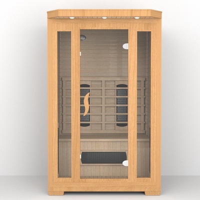 Kryte Hemlock Ceramiczne Grzejniki 2-osobowa Sauna Dalekiej Podczerwieni 1750W