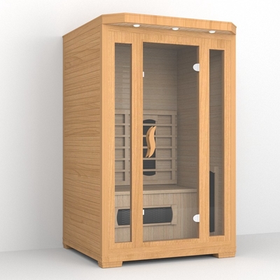 Kryte Hemlock Ceramiczne Grzejniki 2-osobowa Sauna Dalekiej Podczerwieni 1750W