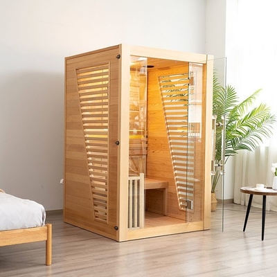 Czerwony Cedr Drewniany Dom Wewnętrzna Tradycyjna Sauna Parowa dla 2 Osób