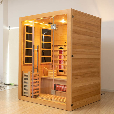 3-osobowa drewniana sauna parowa na podczerwień kompatybilna z Bluetooth dla domu
