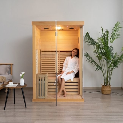 Kanada Red Cedar Drewniana 2-osobowa wewnętrzna tradycyjna sauna parowa do domu