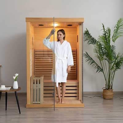 Kanada Red Cedar Drewniana 2-osobowa wewnętrzna tradycyjna sauna parowa do domu