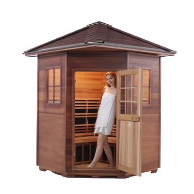 Panel węglowy Czerwony Cedr Drewniana Zewnętrzna Sauna Tradycyjna
