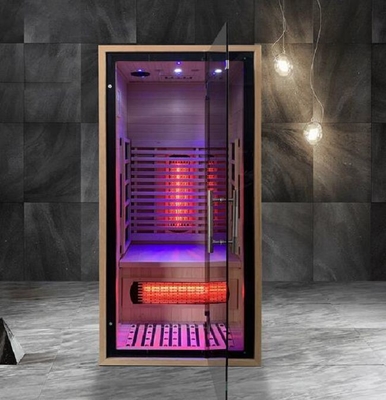 Canadian Hemlock Wood Indoor Sauna na daleką podczerwień dla 1 osoby