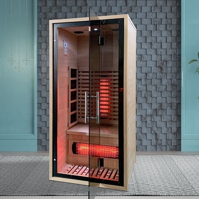 Canadian Hemlock Wood Indoor Sauna na daleką podczerwień dla 1 osoby