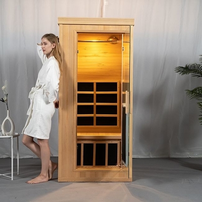 Canadian Hemlock Drewniana sauna dalekiej podczerwieni o pełnym spektrum dla jednej osoby
