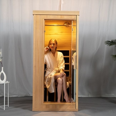 1 osoba wewnętrzna mini drewniana sauna sucha o pełnym spektrum z niskim polem elektromagnetycznym