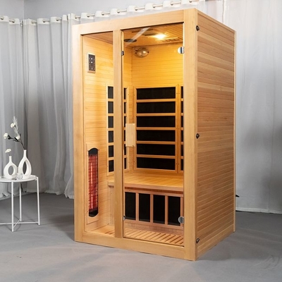 Niska EMF 2-osobowa wewnętrzna drewniana sauna domowa o pełnym spektrum w cykucie
