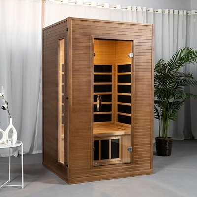 Wewnętrzny grzejnik panelowy z litego drewna węglowego Sauna na daleką podczerwień dla 2 osób